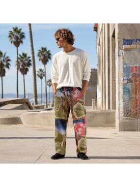 Jungles Strange Bloom Colorful Art Print Mens Pants small